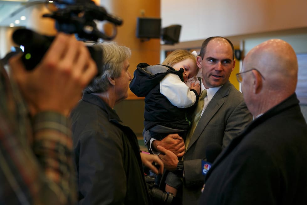 Mark Helfrich with daughter