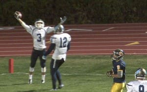 RB Minoo Ha celebrates after scoring a TD in the 4th quarter.