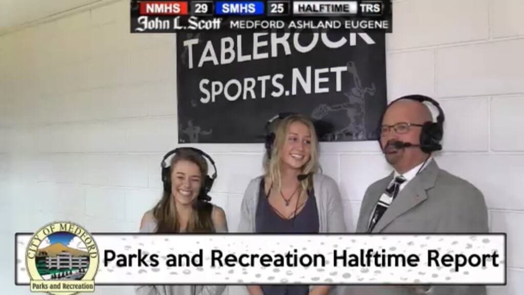 Haley-Janky-and-Renae-Nesbit-on-the-Parks-and-Recreation-Halftime-Report