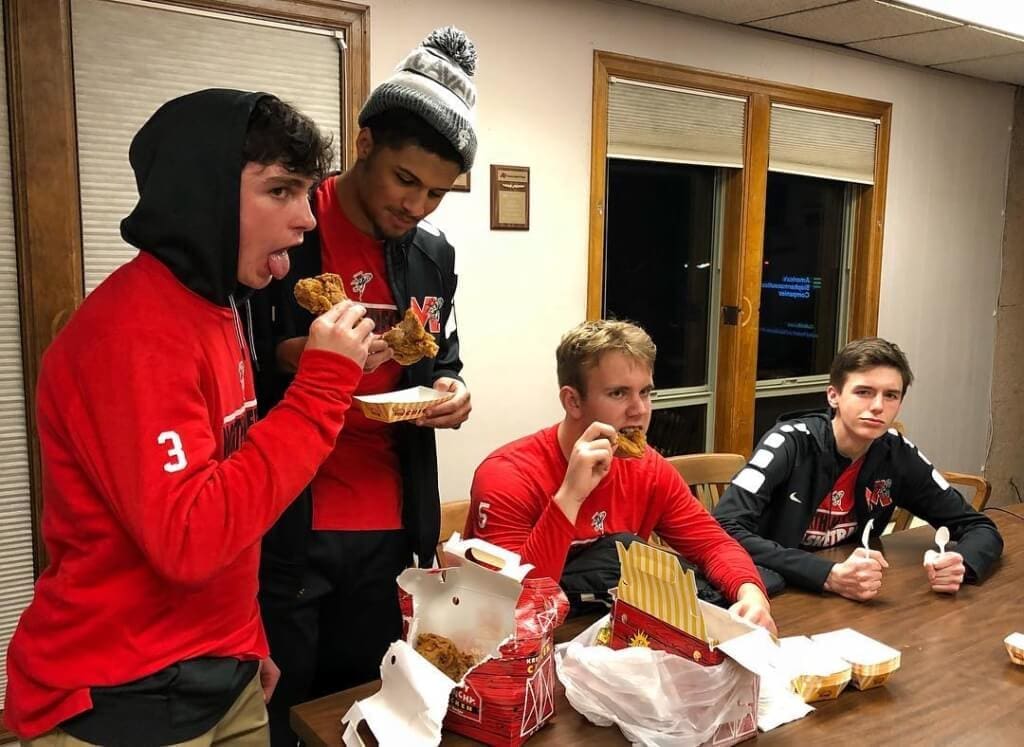 North Medford Boys enjoying their Krispy Krunchy...
